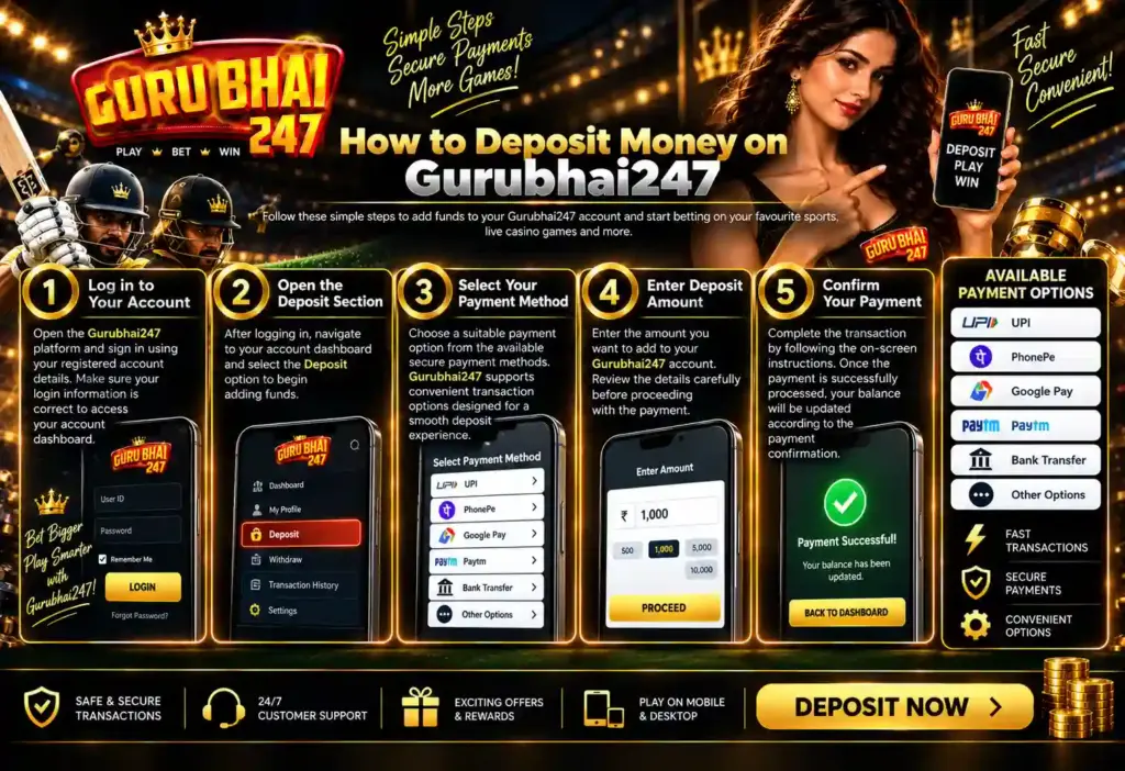 How to Deposit Money on Gurubhai247